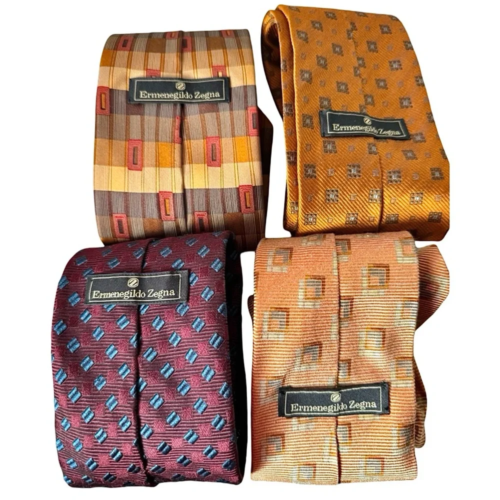 Vintage Ermenegildo Zegna Ties Lot 4
Fall Colors Perfect Gift Wedding Groomsmen - Picture 7 of 14